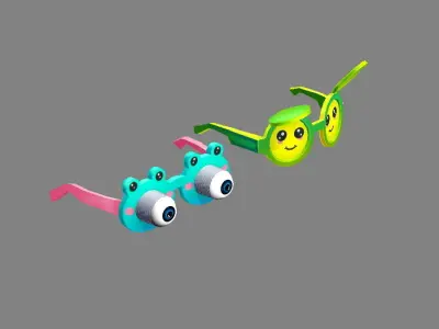 Cartoon glasses for children Low-poly 3D model
