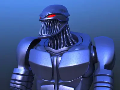 Futuristic Bass Player Robot 3D model