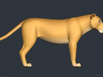 Stylized Cartoon Lion 3D model