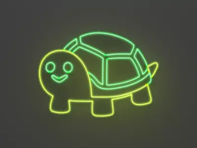 Turtle Emoji - Neon Sign 3D model