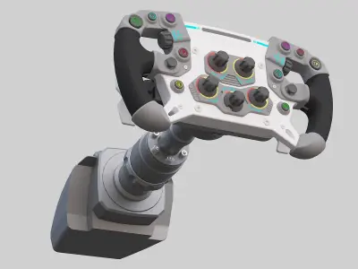 Steering wheel racing simulation 3D model