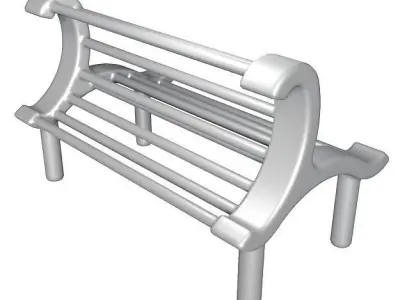 Steel Bench 3D model