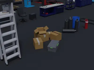 Garage and Car Repair Shop Asset Pack Low-poly 3D model