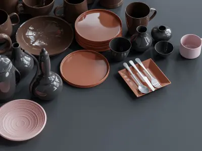 Decorative Porcelain Set 3D model