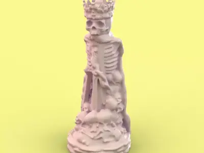 Skull King chess piece 3D print model