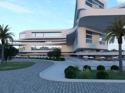 Modern Building V01 3D model