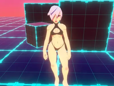 Game-Ready Stylized Female Basemesh Low-poly 3D model