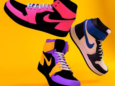 Nike high tops retro Free 3D model