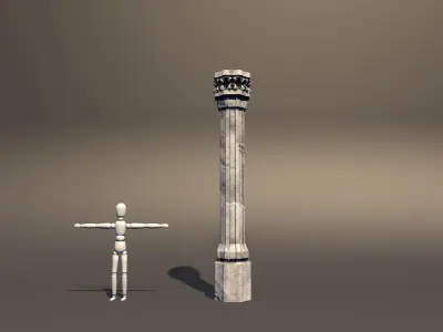 Column Castle Pillar Low-poly 3D model