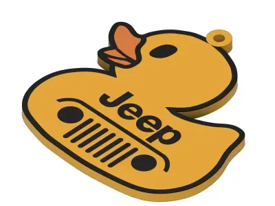 DUCK TOY JEEP KEYCHAIN MULTICOLOUR 3D print model