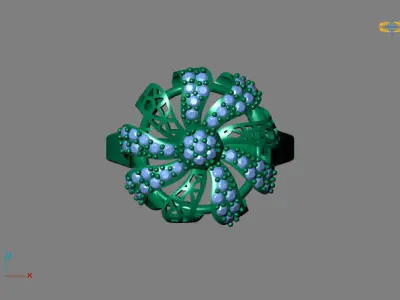 STL 3DM Women Ring Womens Ring Diamonds With Stone Model 3D print model