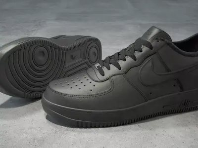 Nike Air Force 1 low black Low-poly 3D model