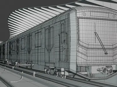 Warsaw metro station III 3D model