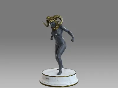 Zodiac Sign Female Aries Low-poly 3D model
