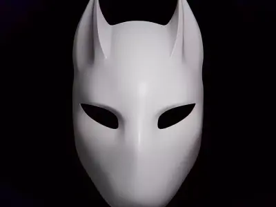 Lunar Feline Mask Abstract Bat Minimalist toy 3D print model