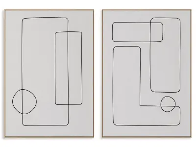 Abstract Painting Frame set 3D model 206