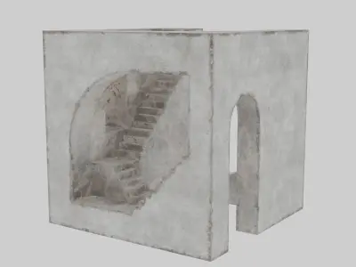 Abstract Stairs Sculpture  Low-poly 3D model