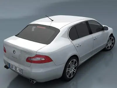Skoda Superb Low-poly 3D model