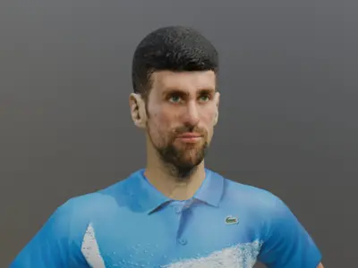 3D Tennis Champion Model Novak Djokovic Low-poly 3D model