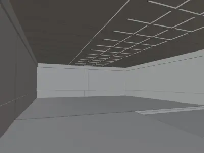 Car studio interior Low-poly 3D model