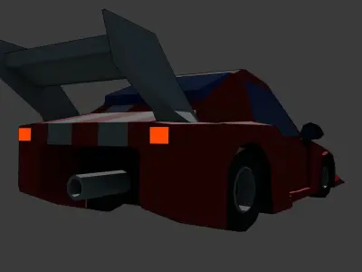 Low-poly car racing Low-poly 3D model
