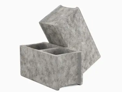 Concrete Construction Blocks 01 Low-poly 3D model