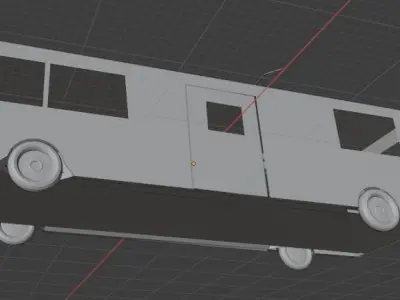 Old Electric City Bus Low-poly 3D model