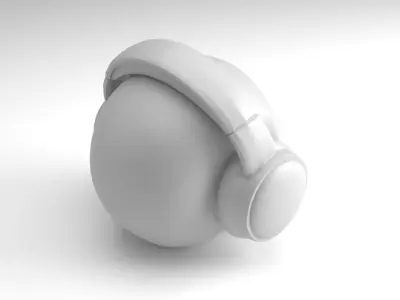 Skull with Headphones Figure  3D Printable Model 3D print model