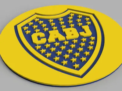 Club Atletico Boca Juniors logo Football Club Shield Coaster Free 3D print model