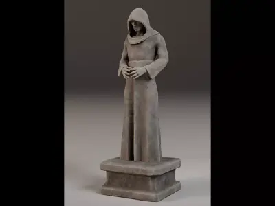 Robed Statue Low-poly 3D model