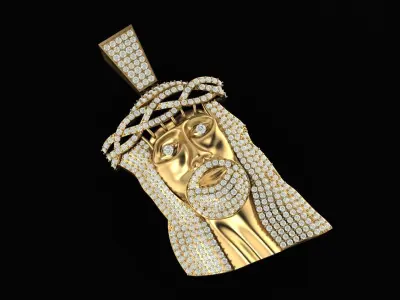 Jesus diamond pendant 3D print model