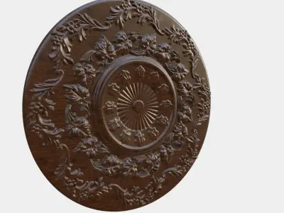 Wooden Clock Decor 3D print model 2