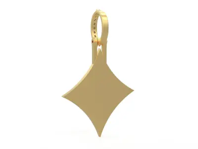 Model 1129 Playing Cards Diamonds Iced Out Pendant Large 40mm 3D print model