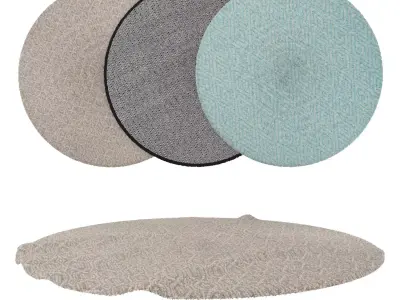 Round Rug Set 285 3D model