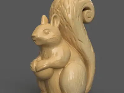 Cute Squirrel Headphone Holder  3D STL Model for Printing 3D print model