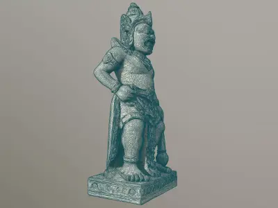 Balinese Temple Guardian Statue 2 3D model