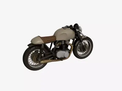 Cafe Racer Motorcycle 3D Model Vintage Frame Custom Bike 3D model