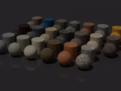 Free Blender Brick and Walls Materials Pack Free low-poly 3D model