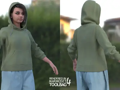 Woman - Casual Outfit 9 - Modular - Rigged Low-poly 3D model