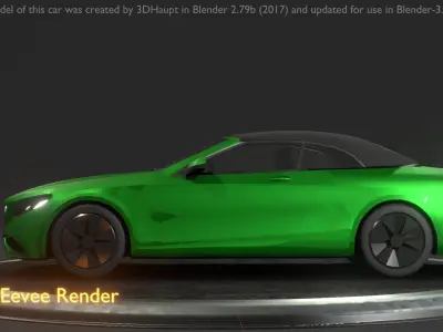 City Car 48 Upper Class Type-A Green Low-poly 3D model