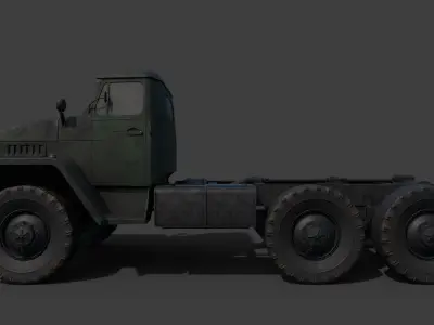 Military Truck Ural 375D Low-poly 3D model