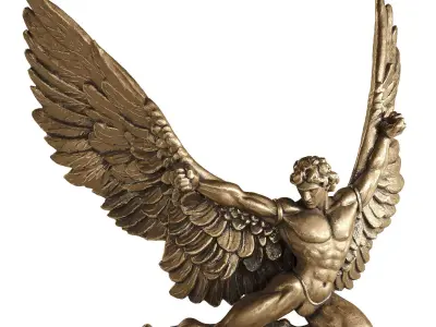 angel sitting statue 3D model