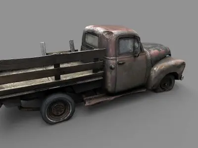 old truck Low-poly 3D model