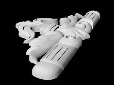 Central decor ornament for furniture 3D model 334