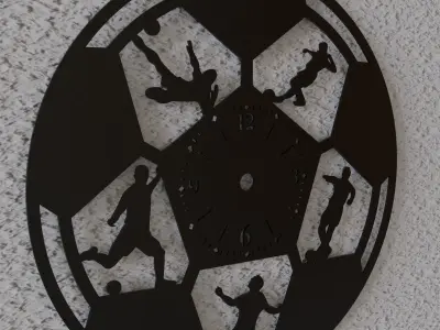 fotbal wall clock 3D print model