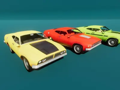 Stylized Cars Low-poly 3D model