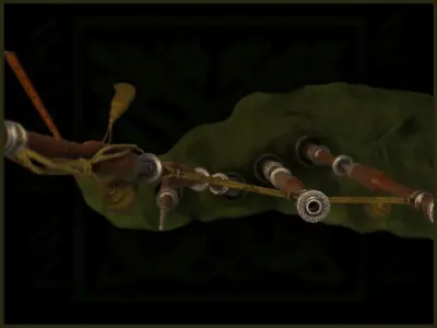 Old Scottish Bagpipe Low-poly 3D model