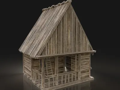 Next Gen AAA FANTASY MEDIEVAL WOODEN VILLAGE SMALL CABIN Free low-poly 3D model
