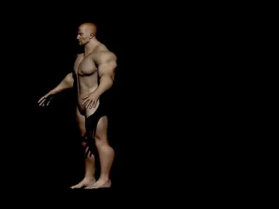 base mesh bodybuilder  Low-poly 3D model