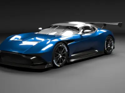 Aston Martin Vulcan 3D Model with Interior Low-poly 3D model